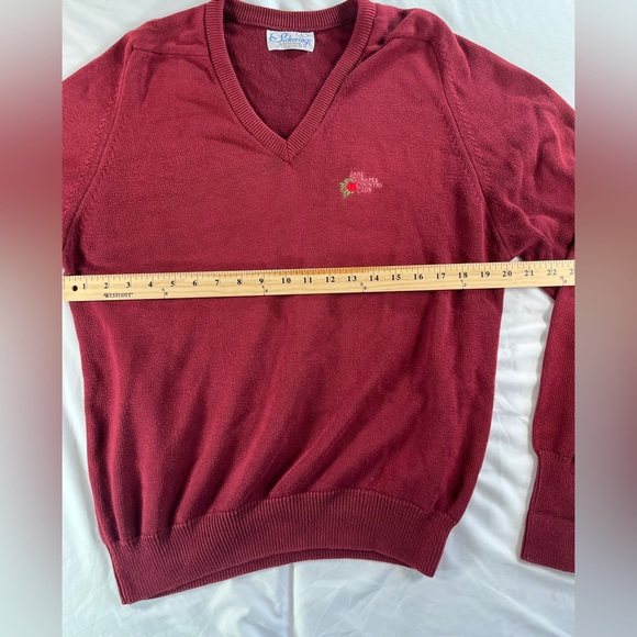 Men's Vintage Pickering Red Long Sleeve Lake Sunapee Country Club Sweater Large - Picture 12 of 15